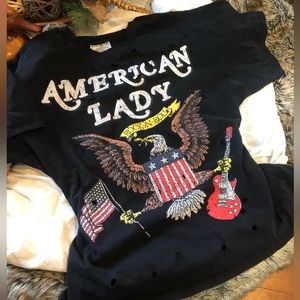 Oversized American woman tshirt S